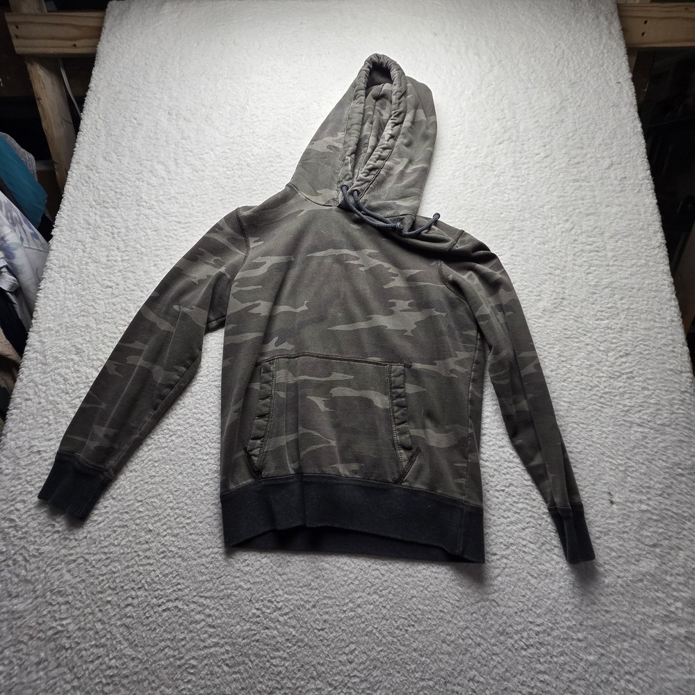American Eagle Outfitters Hoodie Mens Medium Green Camo Fleece Kangaroo Pocket